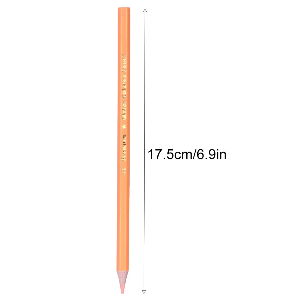 12PCS 수용성 연필 천연 나무 풍부한 안료 나무 그림 연필 6.9in 육각형 막대 색연필