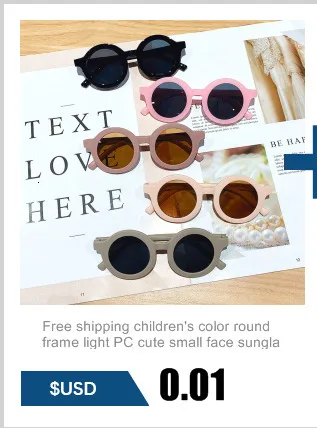 Free shipping children's color round frame light PC cute small face sunglasses