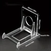 10PCS Mini Display Stand Clear Acrylic Display Easels Adjustable Plate Holder Stand Picture Frames Rack Wedding Home Decor 3