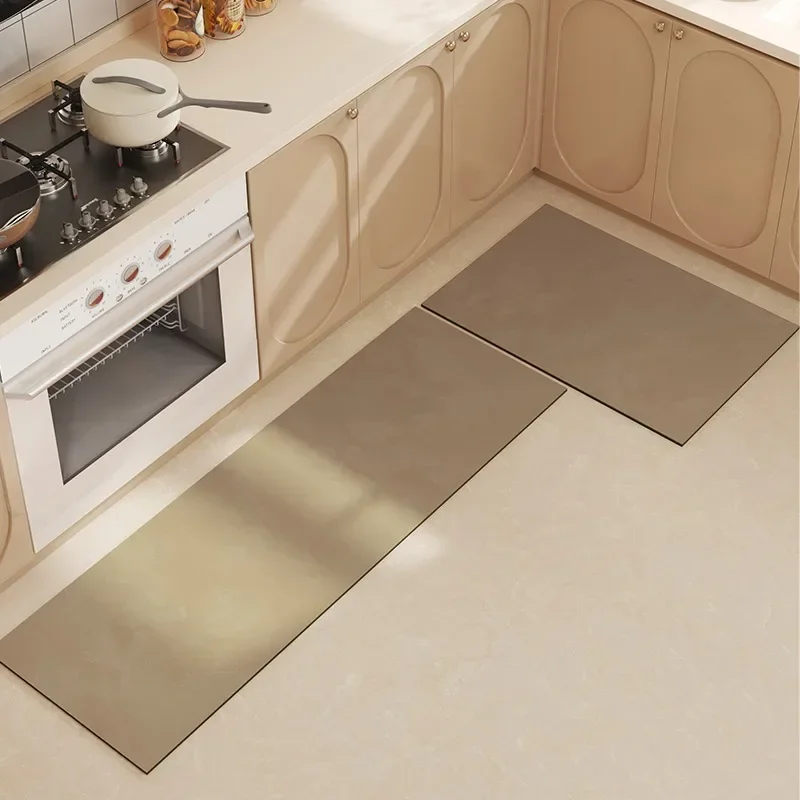 Kitchen Floor Mat Non-slip Pvc Leather Carpet Waterproof Oil-proof Home Decoration Rug Easy To Clean Wipeable Foot Mats 주방 깔개 2
