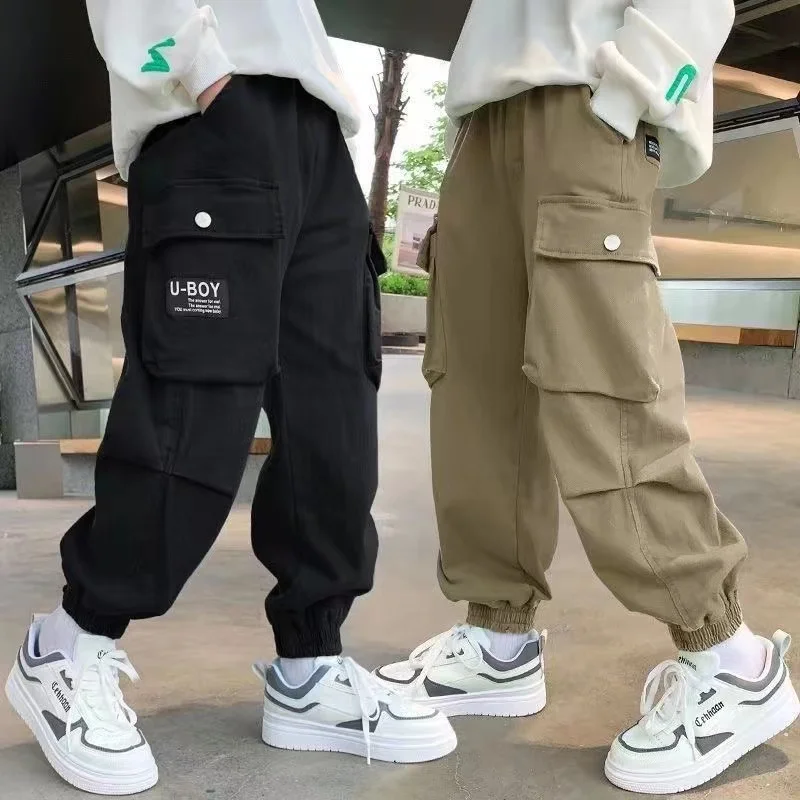 Boys Spring And Autumn Workwear Pants 2024 New Pants For Children's Leisure and Fashionable Boys Pants Children's Trousers