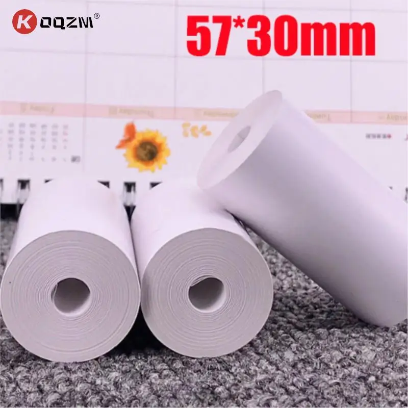 Thermal Paper Roll 1 Roll 57*30mm Thermal Paper Color White for Children Camera Instant Printer Kids Camera Printing Paper Replacement Accessories