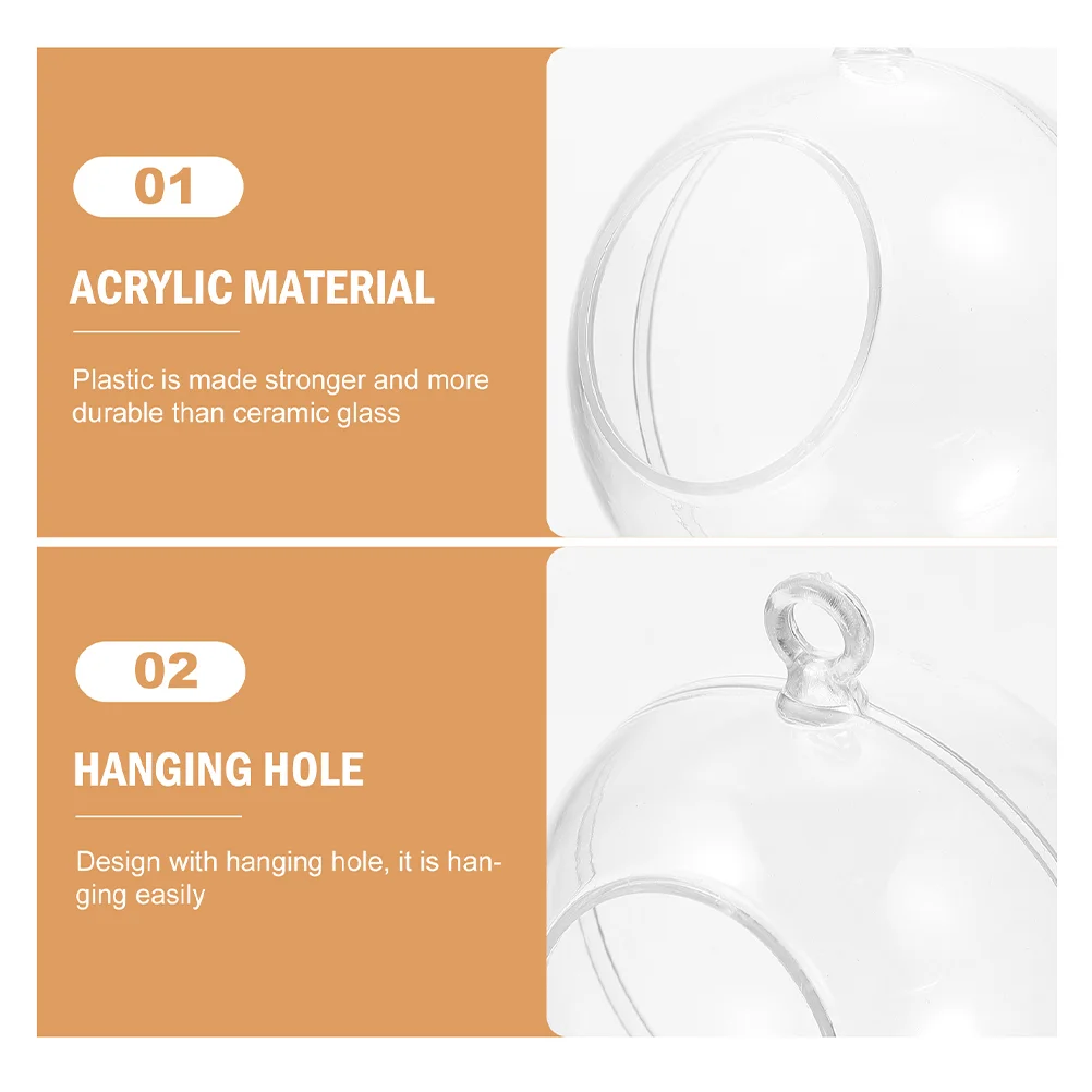 Clear Plastic Ornament Balls, Open Front with Flat Bottom, Great for  Terrariums, 3.25 Inch (83 mm), Box of 12 Pieces