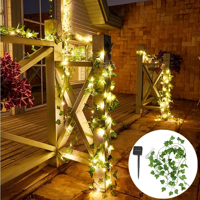 Solar Lights Maple Leaf Fairy Lights 10M/5M/2M LED Waterproof Outdoor Garland Solar String Lights Christmas Garden Decoration