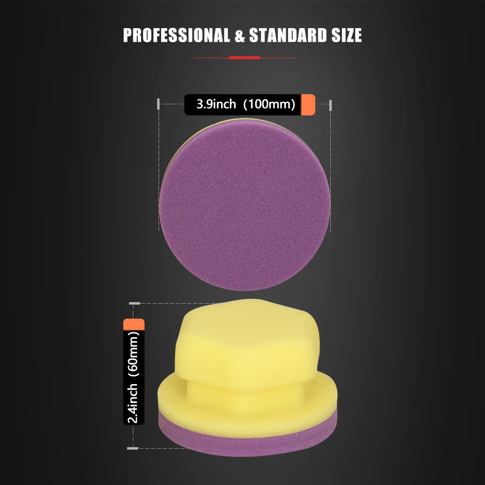 SPTA Hand Hold Waxing Sponge High Density Polyester Sponge Auto Tire Waxing Applicator Leather Polishing