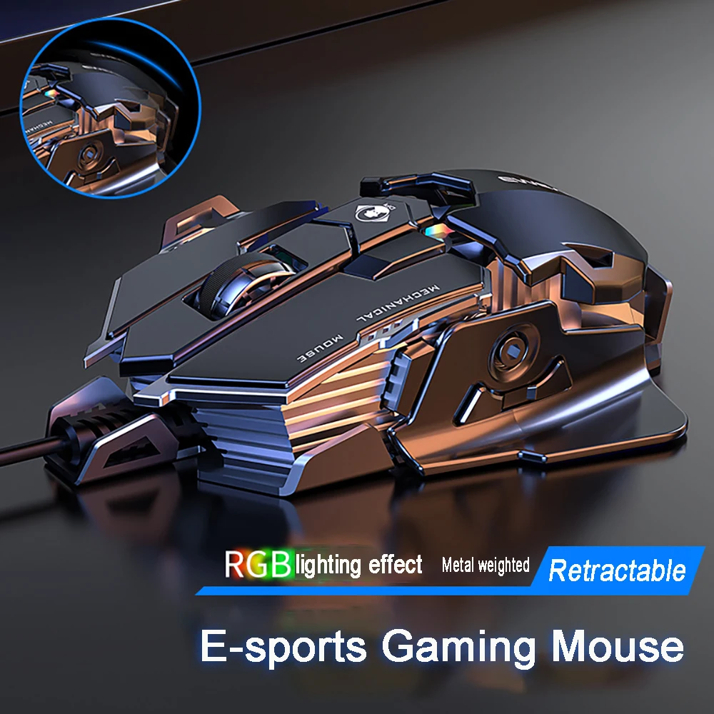 

Ergonomic Wired Gaming Mouse LED 12800 DPI USB Computer Mouse Gamer RGB Mice MK500/200 Mause With Backlight Cable For PC Laptop