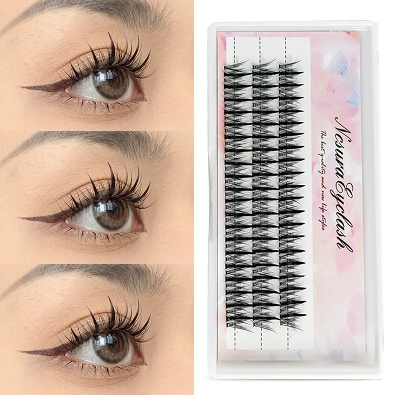 Manga Lashes Thick Little Devil False Eyelashes Bundles Single Cluster Segmented Natural