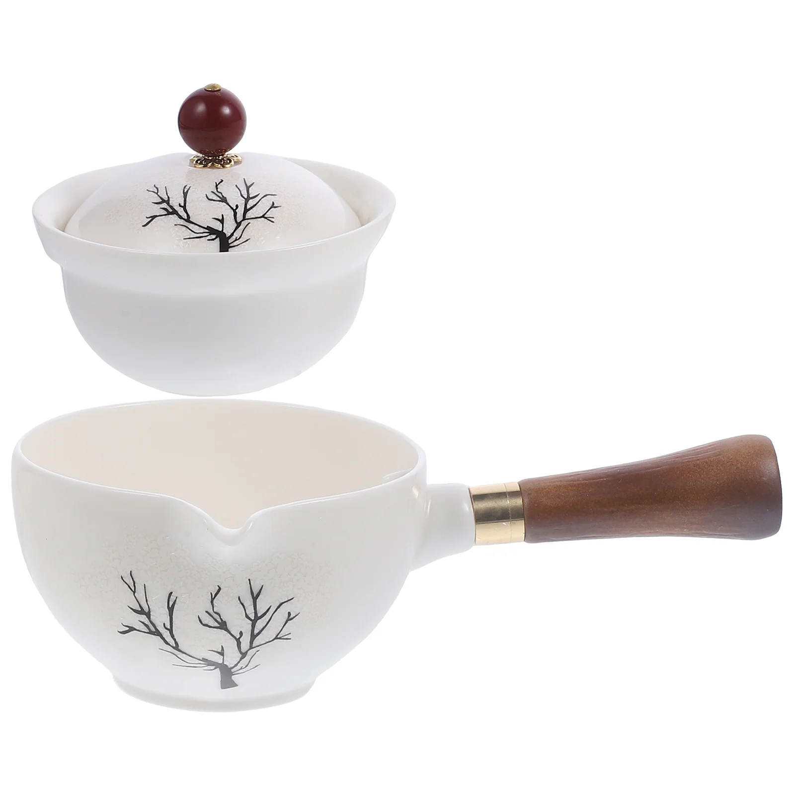 

Upkoch Kettle Tea Maker Ceramic Teapot Wooden Handle Cat Pattern Porcelain Teapot Japanese Teapot Tea Ware Loose Leaf Tea