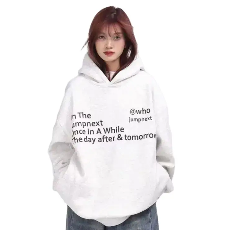 Hoodies Women Men Graphic Letters Print Hooded Sweatshirts Hoodie Autumn Hip Hop Ladies Gothic Pullover Grunge Tops