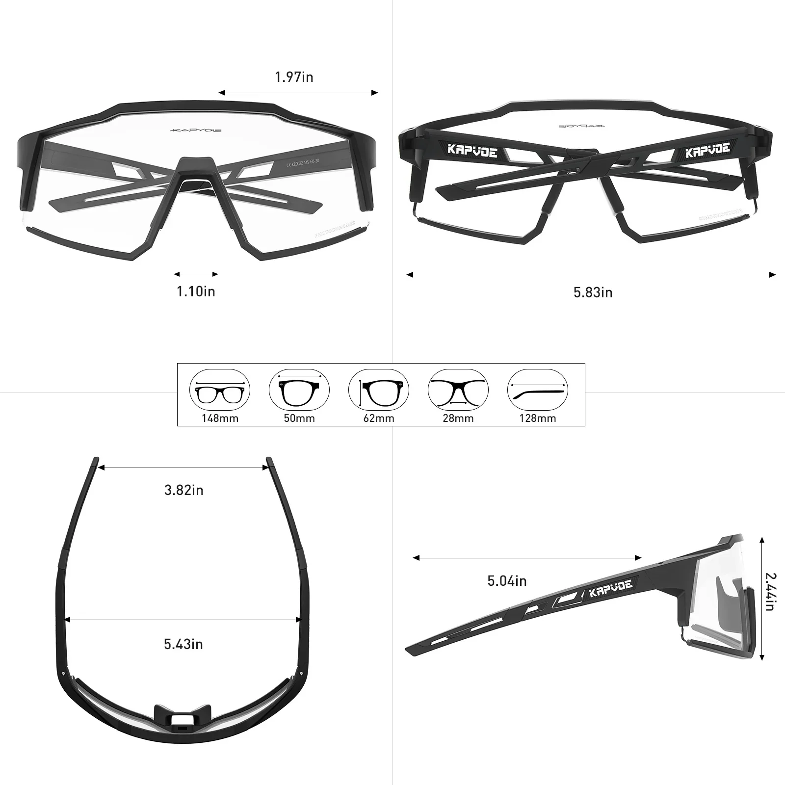 Kapvoe Photochromic Sunglasses Men Cycling Glasses UV400 MTB Clear Mountain Bike Transition Bicycle for Women Sports Eyewear