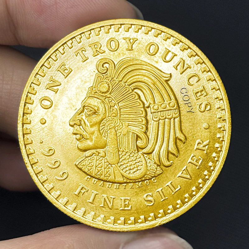 One Troy Ounce Silver Mexico Mayan Copper Coin For you Collectible Copy America Medal Commemorative Non-currency Home Decoratio
