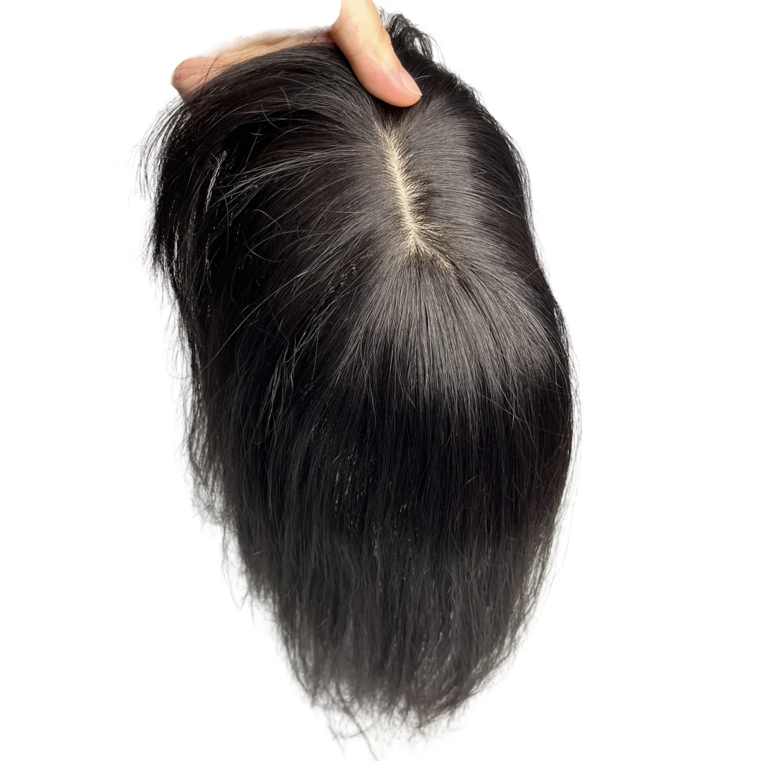 Real Human Hair Toppers With Bangs Straight Fringe Clip In Natural Extensions Hairpieces Cover White Grey Hair Loss For Women