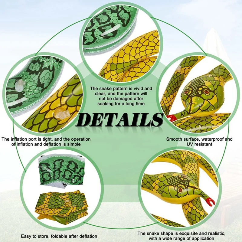 Inflatable Snake Toy Inflatable Snake For False Inflatable Snakes For Garden Props To Scare Birds Squirrels 4