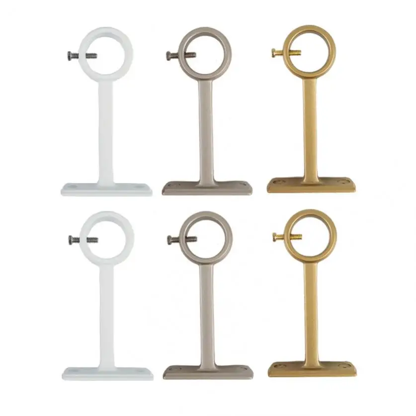 2 Pcs Heavy Duty Aluminum Alloy Single Hole Curtain Rod Bracket for Bedroom with Adjustable Screws,Socket Pole End Supports