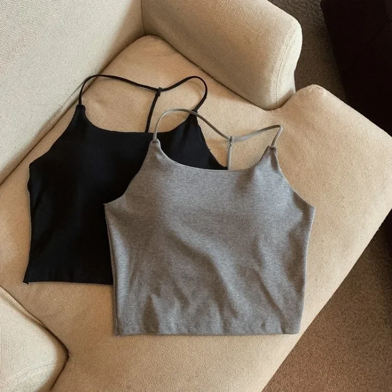 Women Summer Sleeveless Bustier with Pads Streetwear Tops Sexy Backless Vest Tops Elastic Halterneck Vest Crop Top Club Party women tank tops,spaghetti strap tanks,beach crop tops