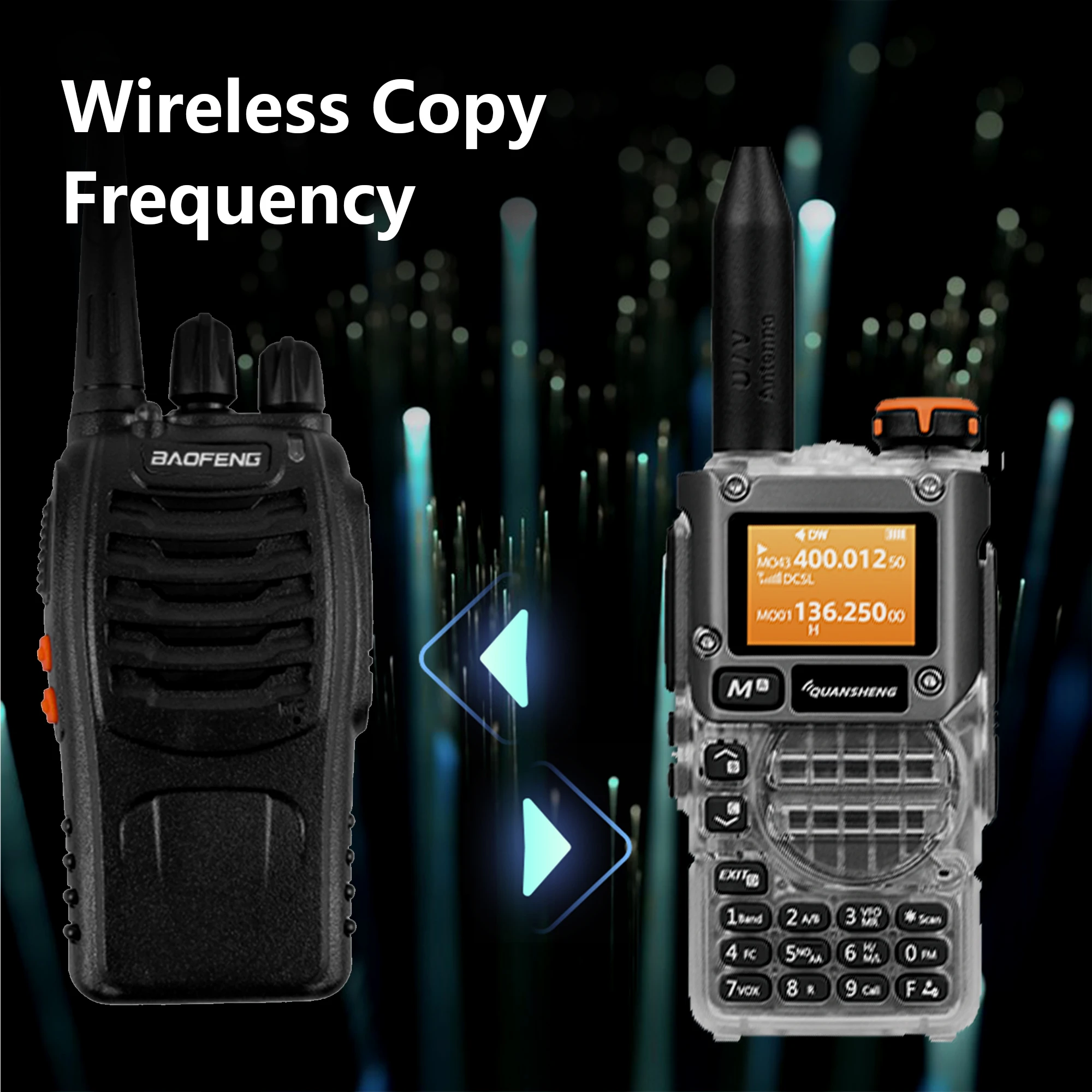 New Quansheng UV-K6 UHF VHF Walkie Talkie UV-K5(8) Full Band Type-C Scrambler NOAA Wireless Copy Frequency Transparent Ham Radio 4