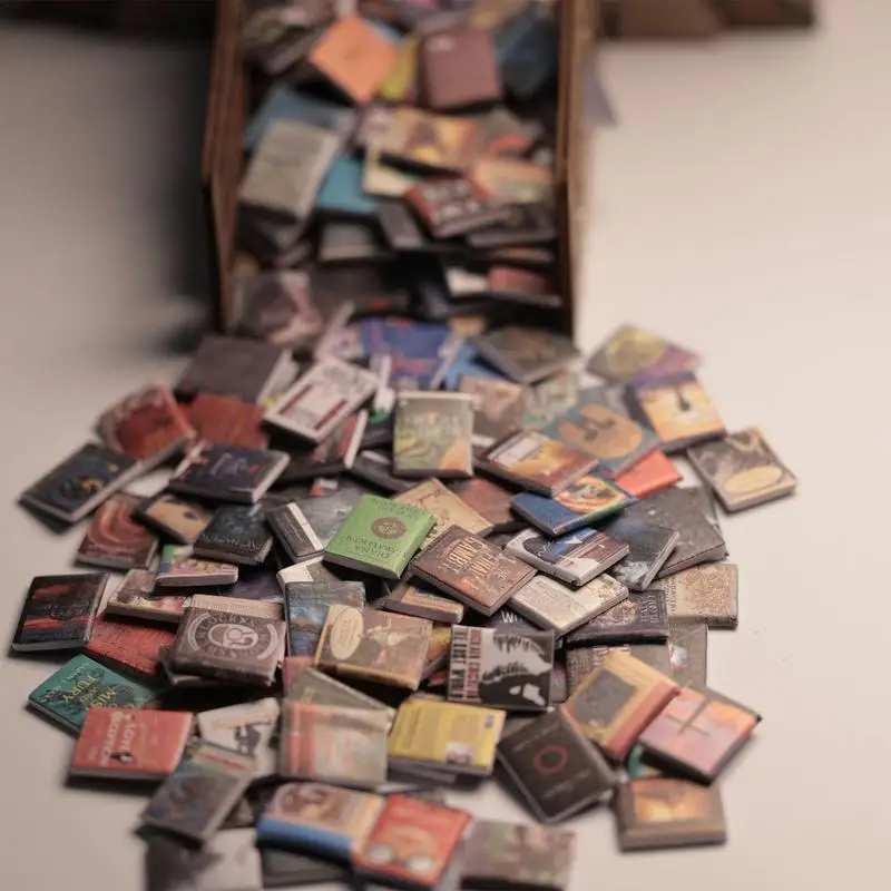 200pcs Mini Books Model Miniatures Doll House Books Decor Accessories Miniatures Books Ornaments Portable Kids Tiny House Books