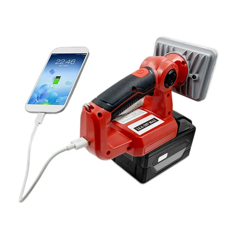 자동차 작업 램프 리튬 이온 배터리 어댑터, USB 충전기, 야외 작업 조명, 마키타, 디월트, 보쉬, 밀워키 리튬 이온 배터리