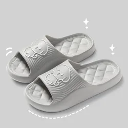 Cozy Couple Pillow Slippers - Summer 2024 Non-Slip Indoor Sandals with Thick EVA Sole - 44-45 (Gray)