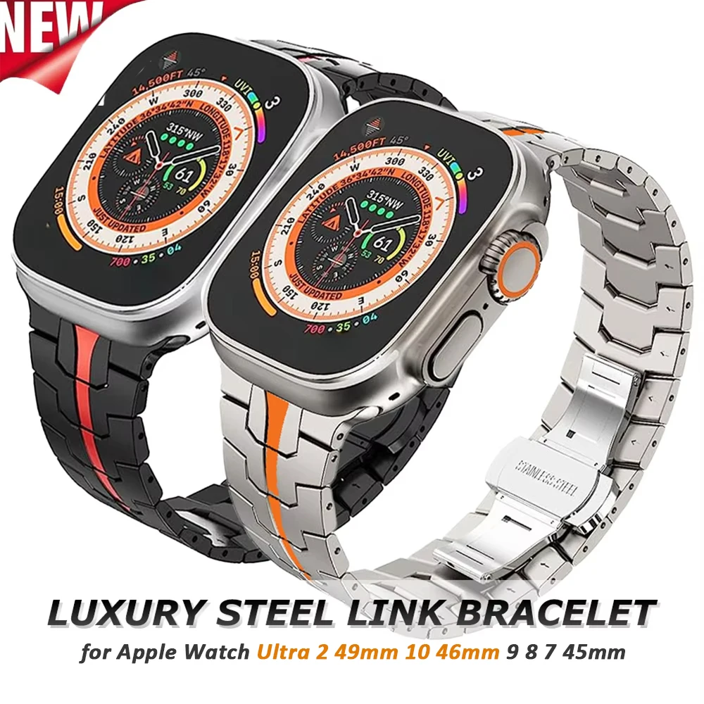 Titanium Orange Band For Apple Watch Ultra 3/2 49mm 11 10