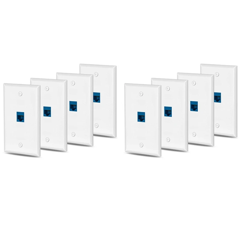 

Сетевая розетка 8X Cat6 Ethernet с 1 портом, Сетевая розетка RJ45 с внутренней резьбой, фоторозетка, белая и синяя