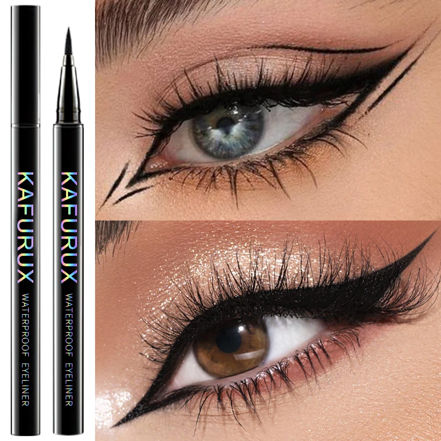 Langanhaltender Wasserfester Flüssig-eyeliner Stift In Mattem Schwarz_voghion.com