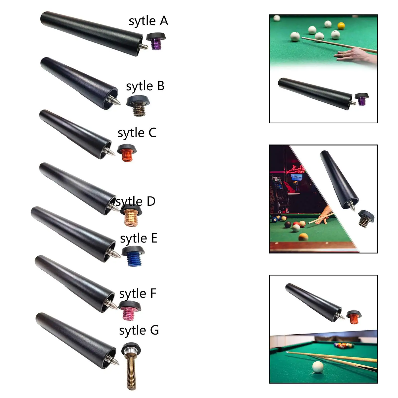 Pool Cue Extender Billiard Snooker Cue Extension Aluminum Alloy Billiard Holder Billiards Cue Extension for Snooker Athlete