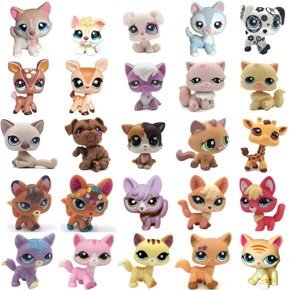 LPS CAT Littlest pet shop toys standing short hair cat original kitty fox  puppy dog Old