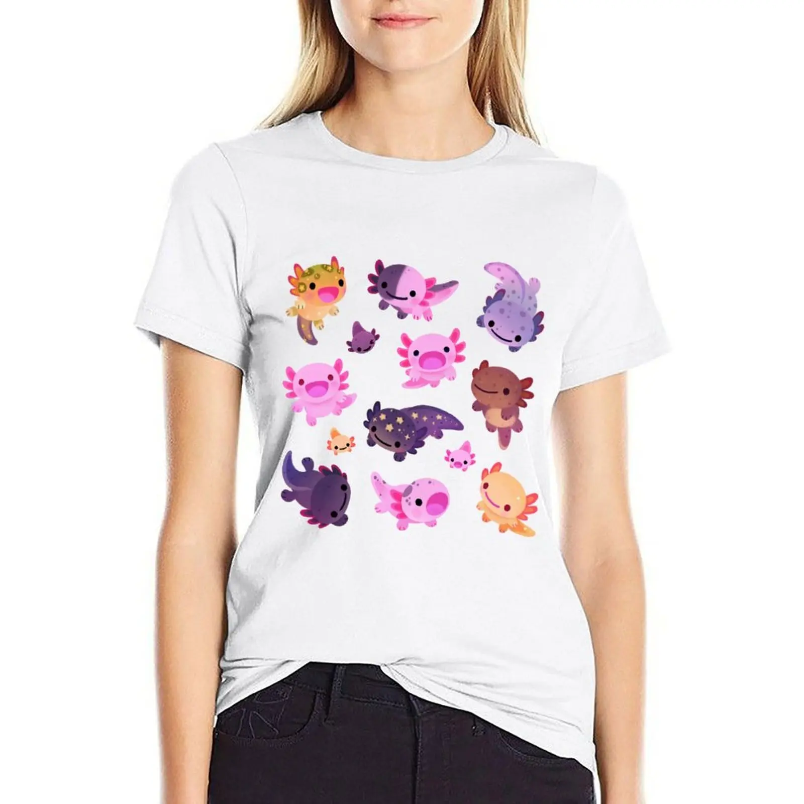 

Happy axolotl T-Shirt tshirts woman tshirts for Women Women t-shirts