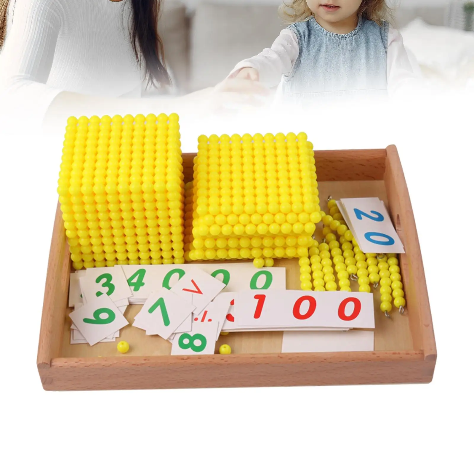 Montessori Math Beads Materials Decimal System Mathematics Aids bank board game