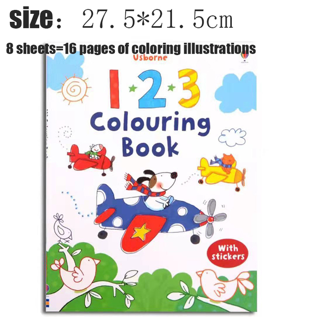 Cartoon early education cognitive funny stickers enlightenment textbook book puzzle children's digital coloring book WYW