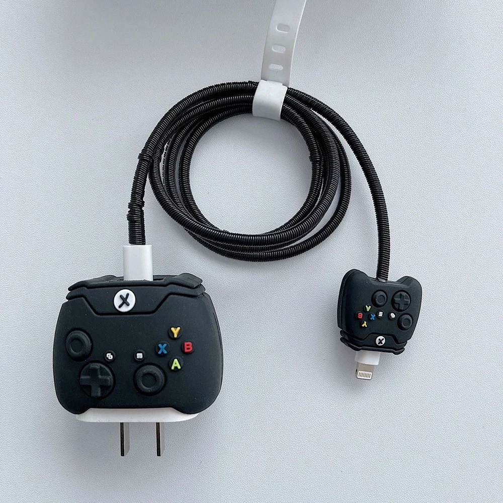 Protector de Cargador con Diseño de Dibujos Animados, 18W/20W, Cubierta para Cargador EU/US, Anti-Rotura, Anti-Rayones, Enrollador de Cable en Espiral