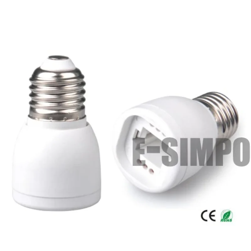 E-Simpo 4-Pack GX23 To E26/E27 Light Socket Adapter - Convert PL-S CFL Base To Standard Screw Bulb