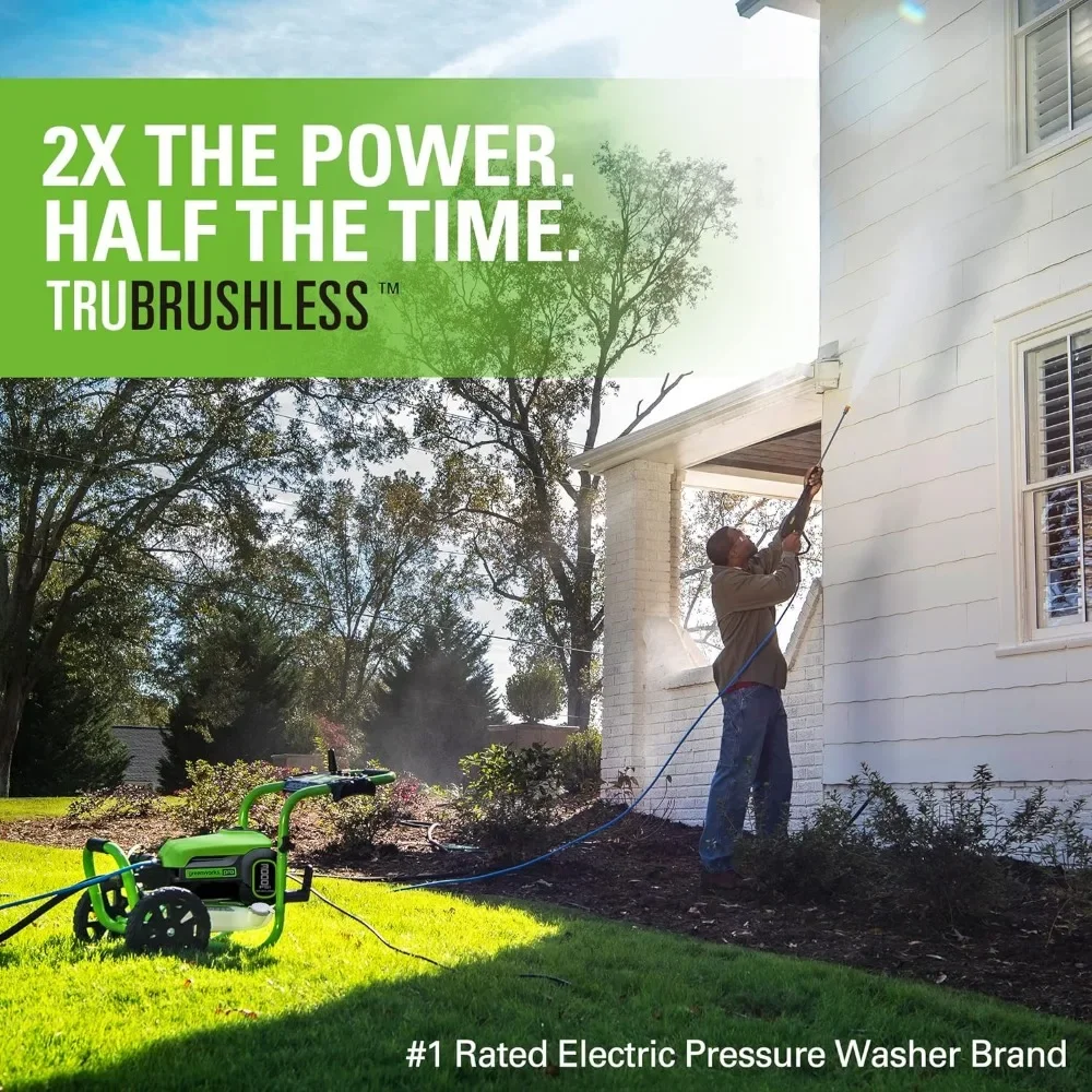 TruBrushless Electric Pressure Washer (PWMA Certified) Cordless Pressure Washer Heavy duty cast aluminum axial cam pump