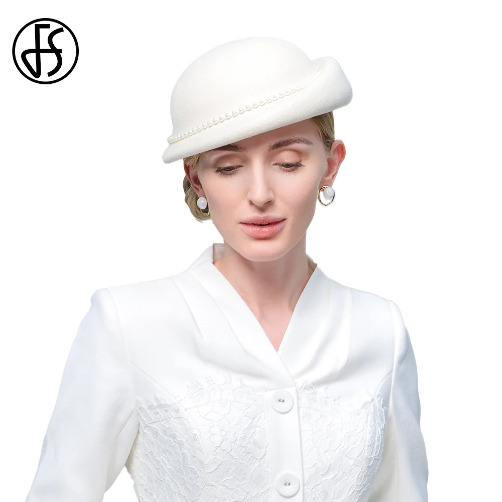 Small Vintage Top Hat Beret For Church Wedding And Winter Ladies Wool ...