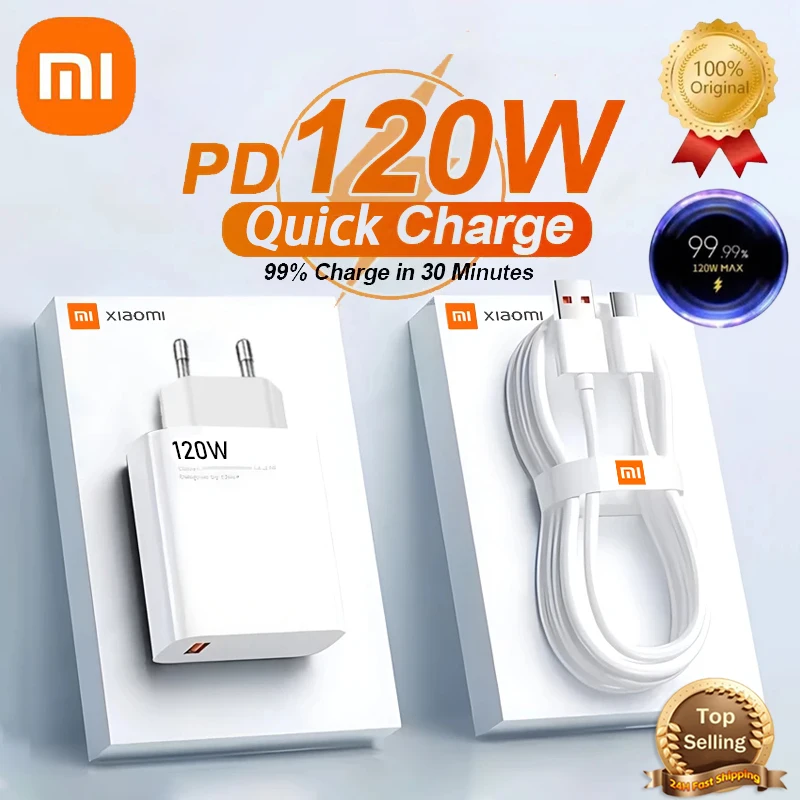 

Xiaomi 120W Original Fast Charging Usb C Type C Cable Wall Charger Phone Charger Adapter For iphone Huawei Samsung Quick Charge