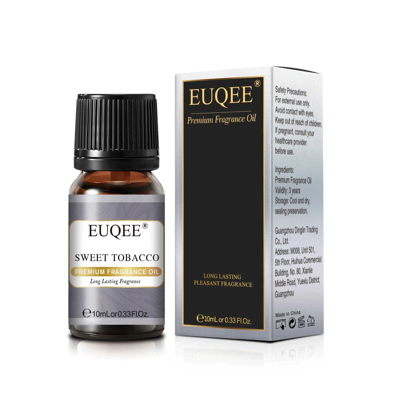 EUQEE 10ML Luxury Men's Fragrance Oil - Leather, Forest Pine, Coffee Cake, Cedarwood, Bay Rum Aroma