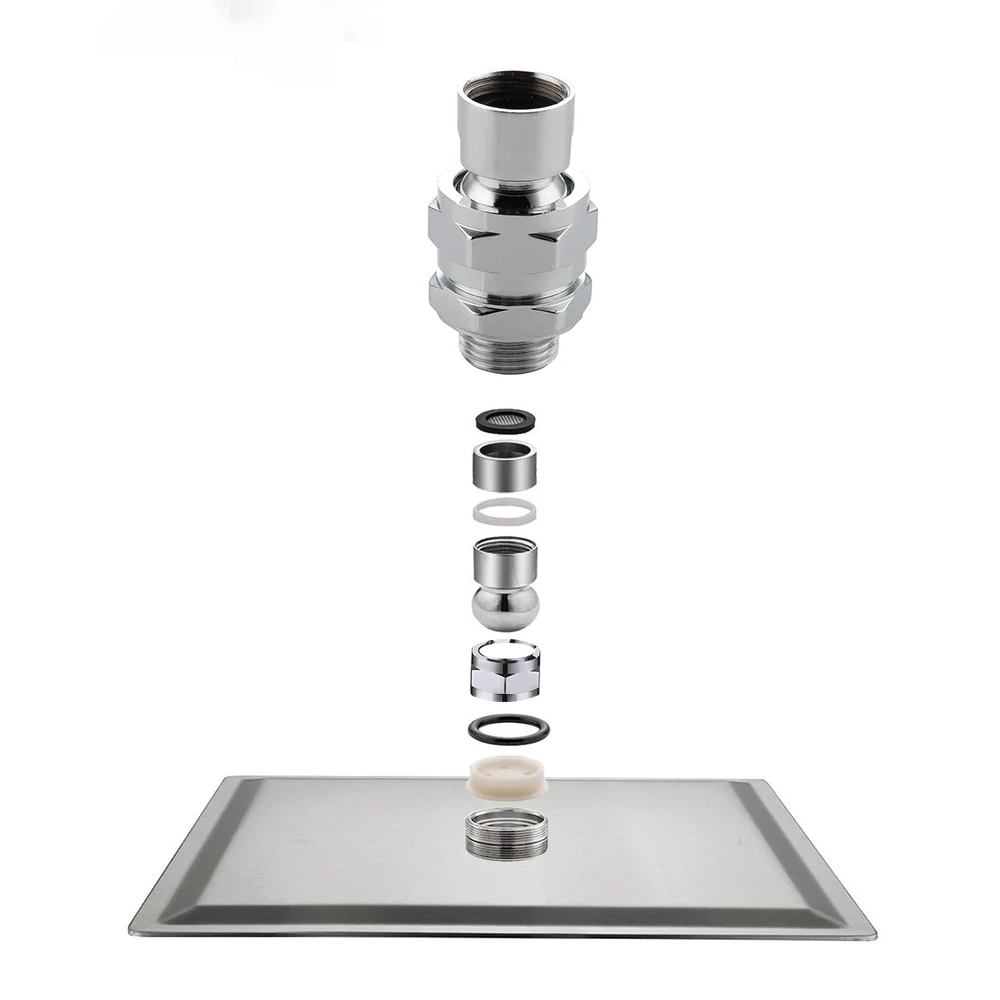 360° Universal Rotating Adapter Rainfall Shower Head Ball Joint Hardware Head Shower Adjustable Angle Swivel Connector Accessory 5
