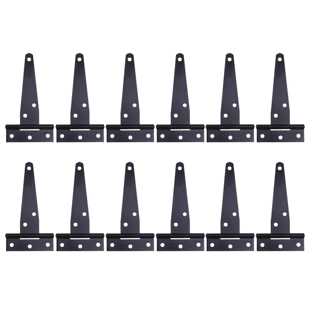 

4Inches T Shaped Rustproof Iron Light Duty Shed Hinge Gate Strap Hinge Door Gates Hinges (Black)