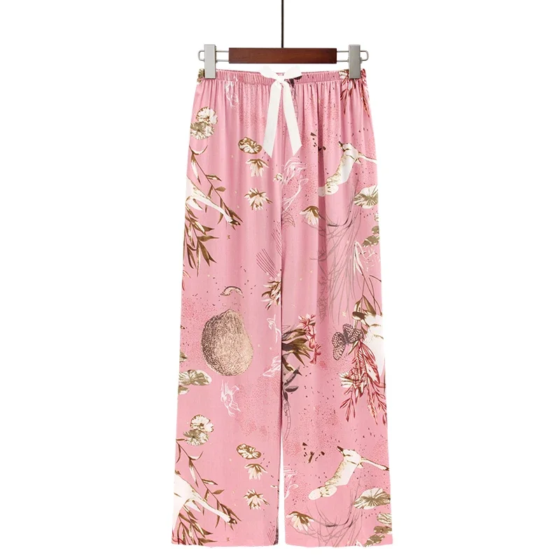 Women S-3XL Sleep Bottoms Wide Leg Pants Autumn Home Causal Summer Brand New Home Female Pajamas Sleepwear