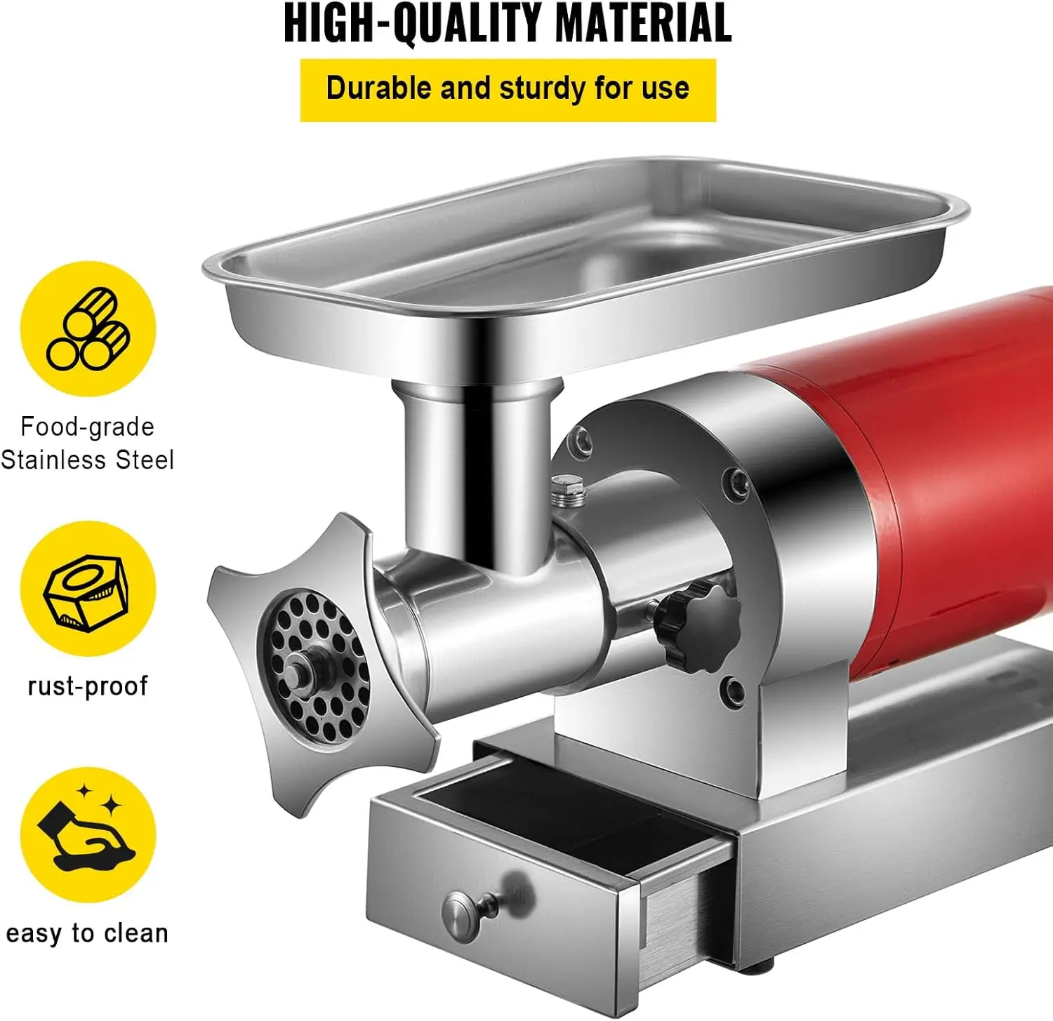 Electric Meat Grinder 661 Lbs/Hour1100 W Meat Grinder Machine 1.5 HP Electric Meat Mincer with 2 Grinding Plates 3