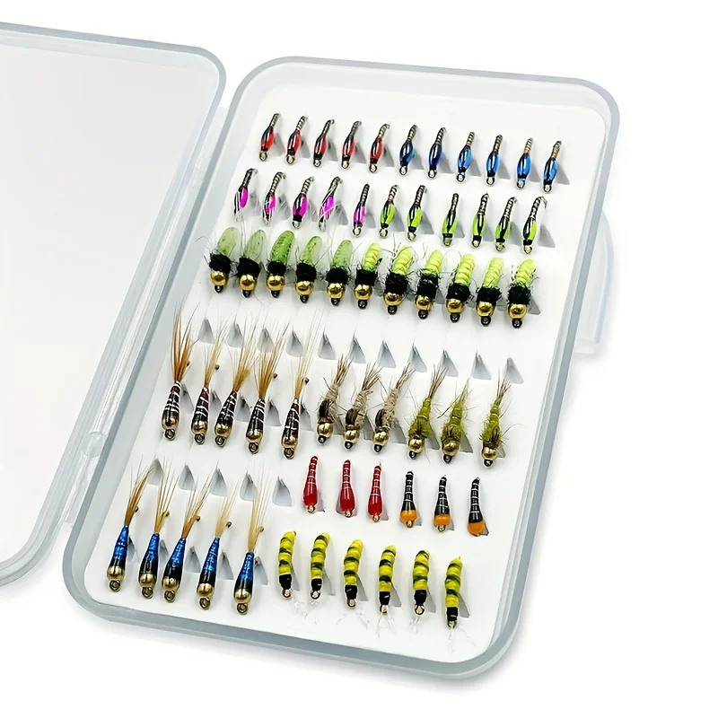 61Pcs Fly Fishing Flies Kit, Premium HandTied Fly Fishing Flies