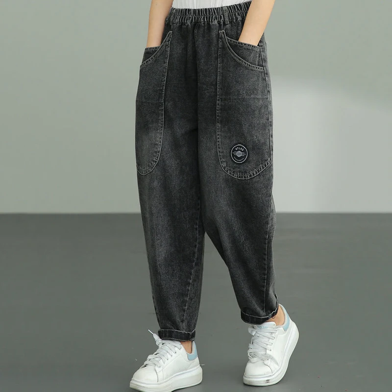 Pantaloni Baggy A Gamba Larga Donna, Estivi, Con Elastico In Vita E Tasche Laterali, Comodi Per Viaggi E Tempo Libero - 2