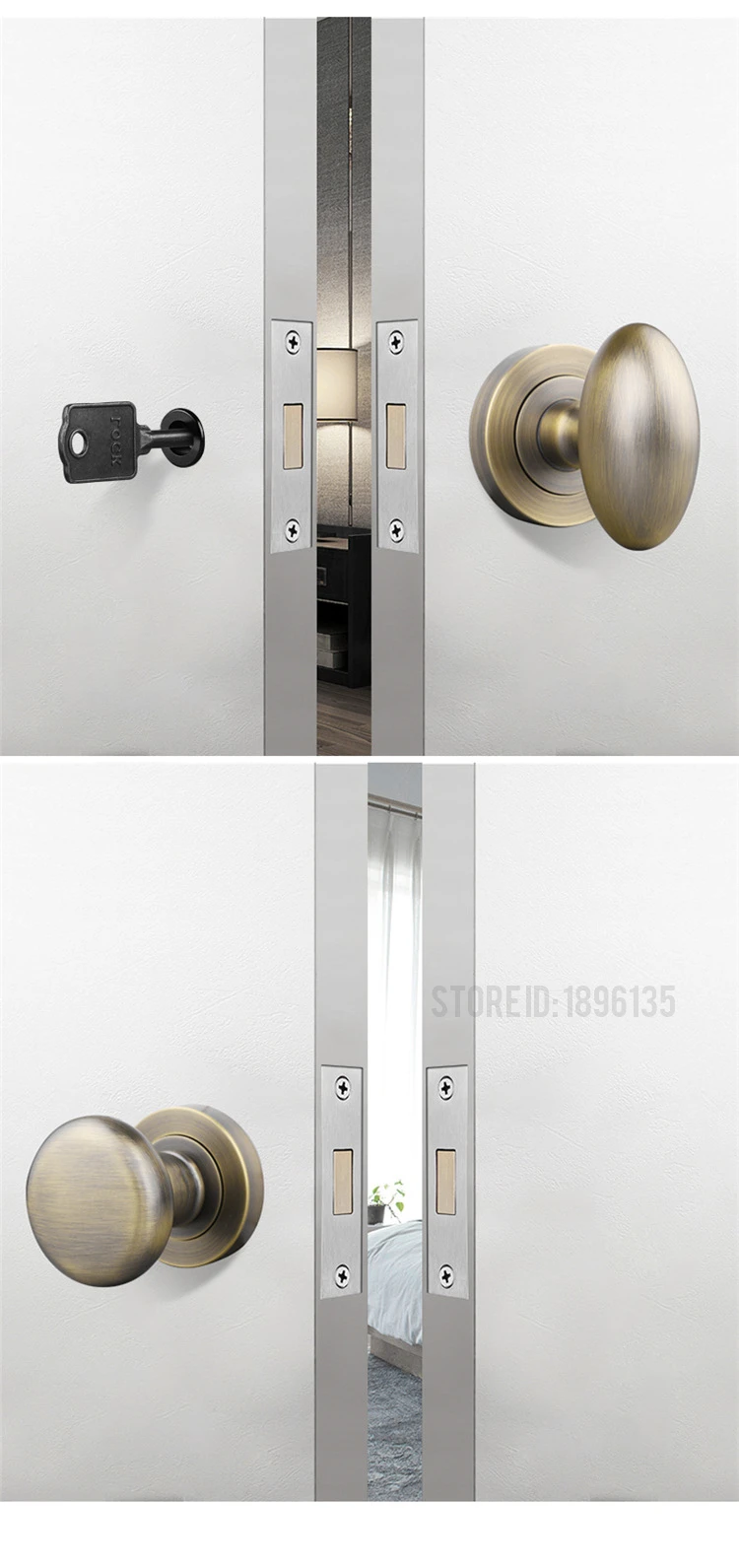 KAK-zinco liga escondida fechadura da porta, invisível,