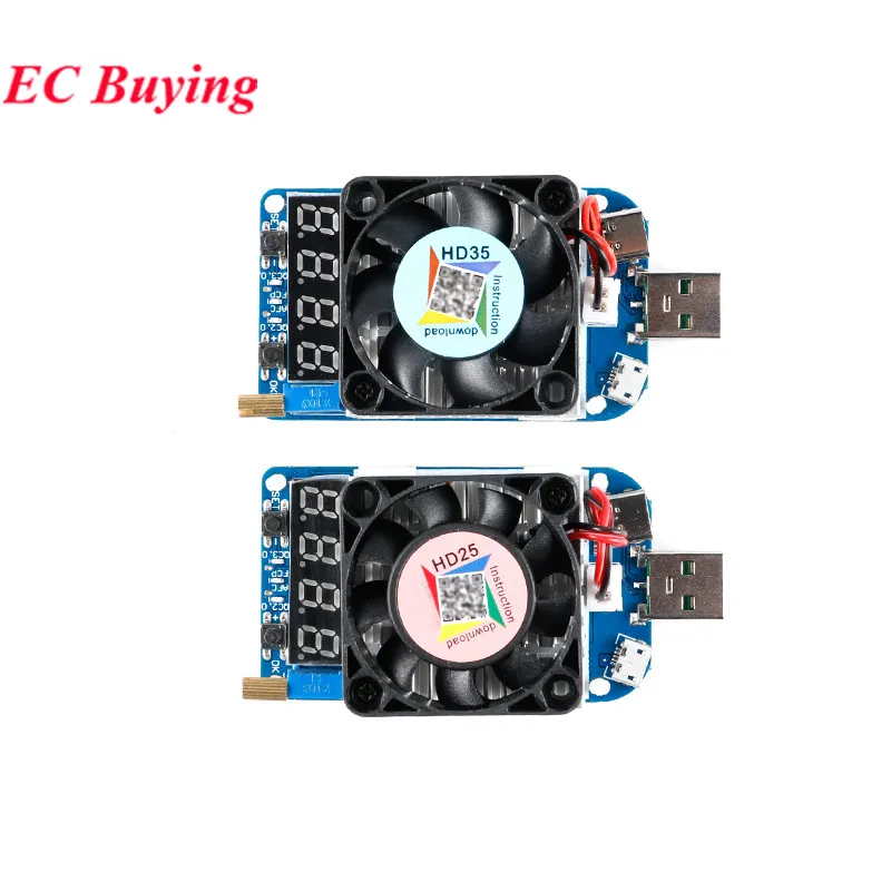 Фото HD25 HD35 4A/25W 5A/35W Триггер QC2.0 QC3.0 AFC FCP Электронный нагрузочный резистор USB Тест разрядки батареи Регулируемый ток Напряжение №4