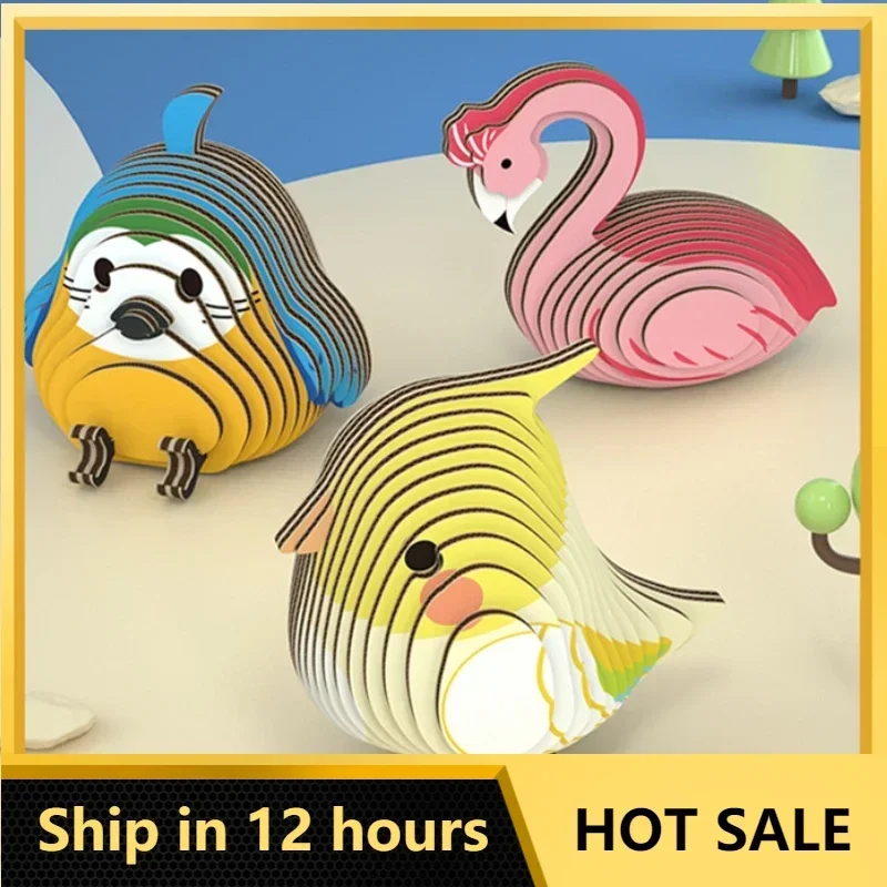 

Children's Educational 3D Three-dimensional Paper Puzzle 6-14 Years Old Small Animal Puzzle Blocks DIY Handmade Model Ornaments