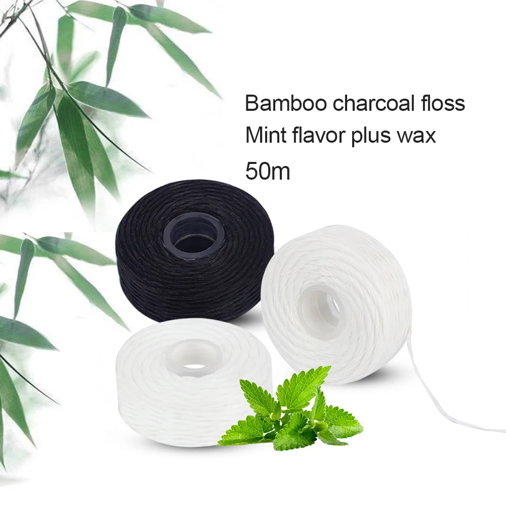 Dental Floss 3 Pcs 50m Bamboo Charcoal Dental Flosser