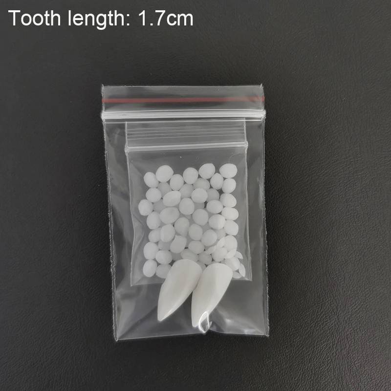 Spooky Halloween Vampire Teeth Decoration Kit with Resin Fangs and Adhesive - Perfect for Cosplay and Witchy Decor