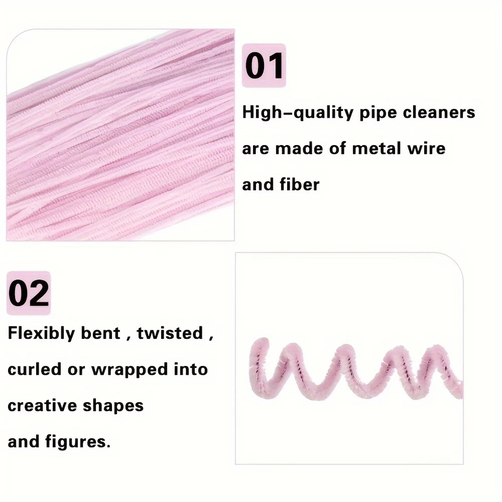 200pcs Blue Pipe Cleaners For Craft,pipe Cleaners For Craft Flowers,pipe Cleaner Flower Kit,with Ribbon Tape Wicked Greeting Cards Tulip Flowers