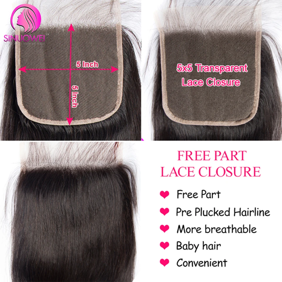 5X5 Lace closure human hair with baby hair Remy Brazilian body wave Swiss lace closure preplucked natural hairline,lace frontal closure